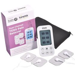 Kinetik Wellbeing Dual-Channel TENS Machine for Pain Relief - Muscle Stimulator Machine for Men, Women, 15 Intensities, 24 Modes - Safe for Pregnancy & Sciatica - in Association with St John Ambulance