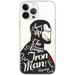 ERT GROUP mobiltelefonfodral för Samsung A51 originalt och officiellt licensierat Marvel mönster Iron Man 010 Vit optimalt anpassad till formen på mobiltelefonen, gedeeltelijk transparant