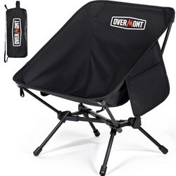 OVERMONT Chaise de Camping Pliante Ultralégère - Chaise de Plage Compacte Pliable pour Adultes avec Sac de Transport pour Randonnée Pêche Camping et Voyage en Plein Air, Supporte jusqu'à 150 kg