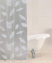 Sabichi Cortina de Ducha con diseño de Hojas de PEVA, Resistente al Moho y al Moho, 180 x 180 cm, Impermeable, diseño de Hojas, fácil de Limpiar, sin BPA, Incluye 12 Ganchos de plástico