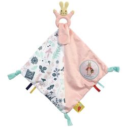 Rainbow Designs Flopsy Bunny Baby Comforter Blanket – Soft Toy Unisex Baby Gift Featuring Detachable Silicone Teether, Engaging Textures & Colours