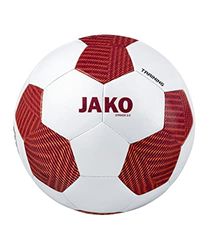 JAKO - Pallone Da Allenamento Striker 2.0, Misto, Bianco/Bordeaux/Arancione Fluo, 5