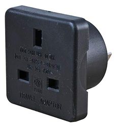 Pro Elec 1518B BLK 2PK UK to Australia Travel Adaptor, Black, Pack of 2