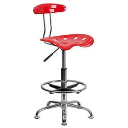 Flash Furniture Bradley Tabouret de Dessin avec siège Tracteur Rouge Cerise