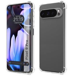 Transparent stötsäkert silikonfodral för Google Pixel 9 Pro 5G