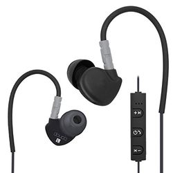doupi Draadloze sport-oortelefoon-headset, met Bluetooth draadloze technologie, in-ear met geheugenwire multifunctie, grijs