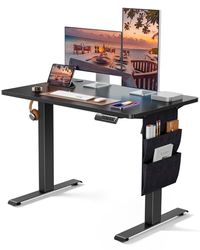 Marsail TZESD6B-E Bureau Debout électrique réglable en Hauteur, Acier allié Bois, Noir, 100 x 60 cm