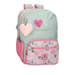 Enso Love Ice Cream Laptop School Backpack Green 32 x 42 x 14 cm Polyester 18.82L, Green, One Size, School Laptop Backpack