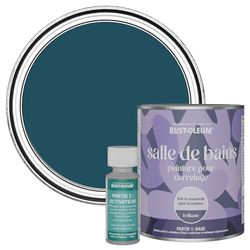 Rust-Oleum Blue Water-Resistant Bathroom Tile Paint in Gloss Finish - Commodore Blue 750ml
