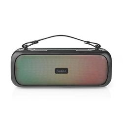 Nedis Bluetooth® Party Boombox | 4.5 hrs | 2.0 | 30 W | Riproduzione multimediale: AUX/USB | IPX5 | Collegabile | Maniglia | Luce per feste | Nero