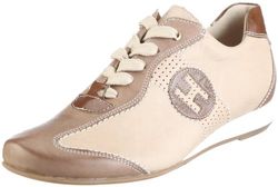 Hassia Riva, breedte G 1-302011-1218 damessneakers, Beige crème katoen, 37 1/3 EU Weit