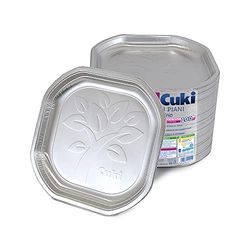 Cuki Piatti Piani in alluminio resistente e riciclabile all'infinito, dimensione cm 20,3X20,3, 1 confezione da 100 pezzi