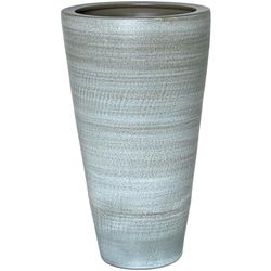 DRW Jarron de Suelo de Ceramica en Verde Oliva Liso 41x41x72 cm