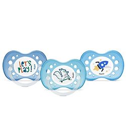 DODIE , Sucettes Anatomiques Jour et Nuit , Tetine pour bébé , +18 mois , Sans BPA, Résistante , Bleu, Garçon , Lot de 3 dont 1 phosphorecente