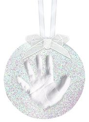 Pearhead Babyprints 50019 - ornamento de brilho para impressão de pegada de bebé, lembrança perfeita, cor: prata