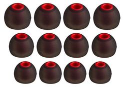 Xcessor (S/M/L 6 paia (12 pezzi) di Ricambi in Silicone - Auricolari Interni Taglia S/M/L, Cuffie Interne Inserti Auricolari di Ricambio per Cuffie Intra-auricolari Nero/Rosso