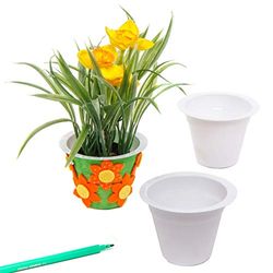 Baker Ross - Vasos para flores para colorir e decorar (embalagem de 10). Artesanato criativo para crianças, festas de primavera e verão