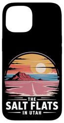 Retro Desert Sunset Vintage Sci-Fi Landscape Utah Salt Flats Case for iPhone 15