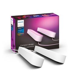 Philips Hue Play White & Colour Ambiance 2 Barre Luminose RGB, Luce d'intrattenimento per TV e Gaming, compatibile con Amazon Alexa, Google Assistant e Apple Homekit, Bianca