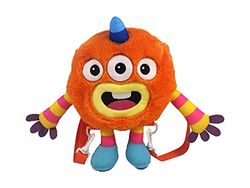 CYP BRANDS Momonsters pluche rugzak, 35 cm, officieel Momonster-product, figuur Huhu, oranje