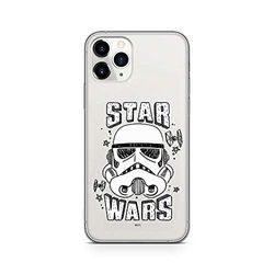 Ert Group Funda para teléfono móvil Apple iPhone 11 Pro MAX Original y con Licencia Oficial de Star Wars con diseño Stormtrooper 013, parcialmente Transparente