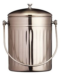 KitchenCraft Cubo de composição pequeno para cozinha, 5 litros (1 galão) - aço inoxidável