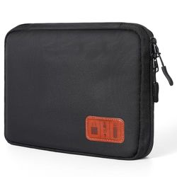 Cozary Cable Storage Bag Electronic Bag, Travel Cable Pouch, Portable Electronic Accessories Organizer for Hard Drives, Cables, Charger, USB Cables, SD Card, Black, Portable and Space Saving