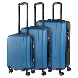 ITACA - Valises. Lot de Valise Rigides 4 roulettes - Valise Grande Taille, Valise soute Avion, Bagages pour Voyages.Ensemble Valise Voyage. Verrouillage à Combinaison 71100, Bleu/Anthracite