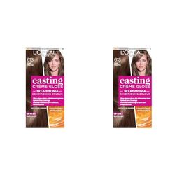L'Oréal Paris Casting Crème Gloss Semi-Permanent Hair Dye, Ammonia-Free Formula & Honey-Infused Conditioner, Glossy Finish, Colour for Up to 28 Shampoos, Colour: 613 Iced Mocha (Pack of 2)