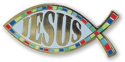 Jesus Ichthys Hard Enamel Pin (Cloisonne Pin)