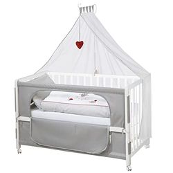 roba Cuna Colecho Completa Adam y Eule 60 x 120 cm - 4 Ruedas con Freno - Accesorios Incluidos - Altura Regulable en 6 Posiciones - Blanco