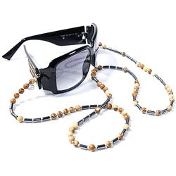 Catena occhiali da vista e da sole con pietre dure naturali Diaspro paesaggio e pietra Ematite