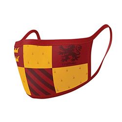 Pyramid International Unisex Harry Potter Gryffindor Face Mask Covering Twin Pack, Red/Yellow/Black, One Size UK