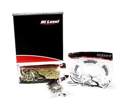 Hi Level chain & sprocket kit compatible with Honda CG125ES 2004, 2005, 2006, 2007, 2008, includes 428H-116, 428 pitch, 116 link, heavy duty gold chain and sprocket with 14 teeth front, 45 teeth rear