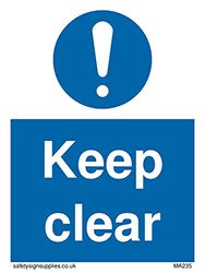 Confezione da cinque – Keep Clear Sign – 75 x 100 mm – A7P