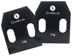 sveltus 1799-3 Stålplattor med handtag, 4 kg x 2, vuxna, unisex, svart, en storlek