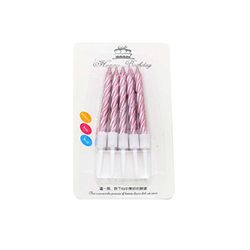 SHATCHI 10pcs Spiral Candles for Birthday Wedding Anniversary Dinner Party Cake Topper Table Decorations, Rose Pink