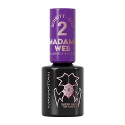 Manhattan Vernis à ongles Super Gel Madame Web Top Coat - Effet manucure sans lumière UV - Couche de finition transparente avec tenue jusqu'à 14 jours