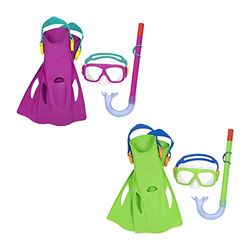 Bestway Masque Tuba et Palmes de Snorkeling Explora Essential pour les Jeunes de 7 Ans et plus