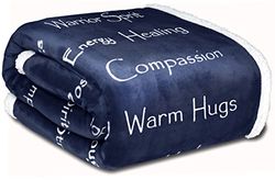 WOLF CREEK BLANKET, coperta Compassion (marca), super morbida, stampe in inglese Strenght, Courage, Warm Hughs, Get well, regalo con pensieri di guarigione ed energia positiva (127 cm x 165 cm)