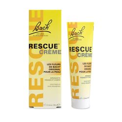RESCUE - Crème Apaisante - Crème hydratante aux Fleurs de Bach Original - Pour le bien-être et l'équilibre émotionnel - Massage relaxant - Application sur les points de relaxation - Sans parfum - 30ml
