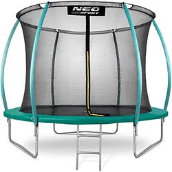 Neo Sport - Trampolino elastico da giardino, 305 cm, per bambini, set completo con rete di sicurezza interna