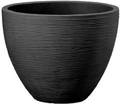 Dehner Plantenpot Vino, Ø 40 cm, hoogte 31 cm, kunststof, antraciet