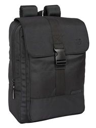 F.C. BARCELONA PREMIUM – Laptop Backpack 13.3 Inch and USB with Flap, Ideal for Young People of Different Ages, Comfortable and Versatile, Quality and Resistance, 29 x 12 x 39 cm, Black, Black/White,