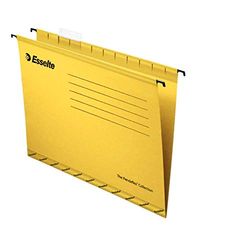 Esselte 90335 Klassieke versterkte ophangvijl, Foolscap, 25 stuks, inclusief tabbladen, 360 x 240 mm, geel