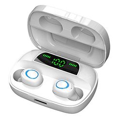 Rayfit Mini Bezprzewodowe Słuchawki Bluetooth 5.0 Stereo Douszne Słuchawki Sportowe Mikrofon Głośnomówiący z Przenośnym Przypadkiem Ładowania Bluetooth Kaski dla iPhone Samsung Huawei Android iOS