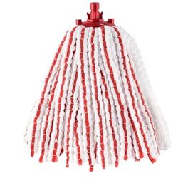 Vileda Ersatzkopf LavapavimentiMicrofibre & Power Testa di Ricambio lavapavimenti, Tessile, Rosso/Bianco, 25 x 15 cm, Tela, 25 x 15 cm