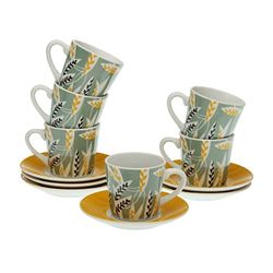 Lot de 6 tasses avec assiette Versa Elora Porcelaine