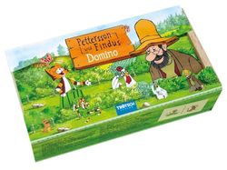Holz-Domino Pettersson und Findus: in praktischer Holzbox mit Schieber