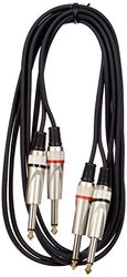 Stagg STC3P Telefoonstekker - Telefoonstekker Audio Twin Cable - 3m, Zwart
